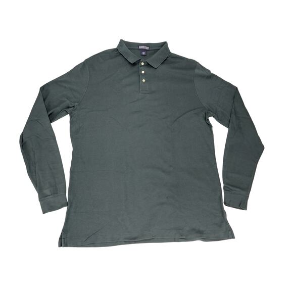 Lands End Men's Long Sleeve Polo Shirts Lot of 2 Green & Butterscotch XLT 46-48 - Picture 7 of 11